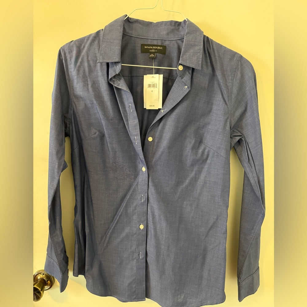 Banana Republic Blue Tailored Button Down Shirt
